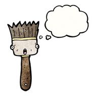 cartoon paint brush with thought bubble N5