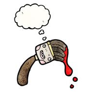 cartoon paint brush with thought bubble N7