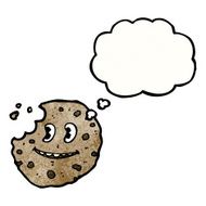 cartoon cookie with thought bubble N4