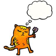 Cat with flower N10