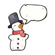 cartoon snowman in top hat N11