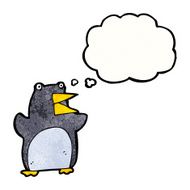 funny penguin cartoon with thought bubble N15