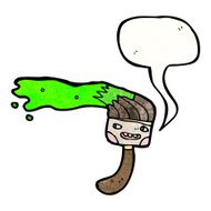 cartoon messy paint brush N6