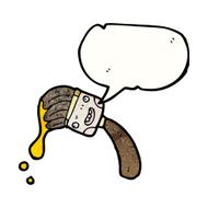 cartoon brush with speech bubble N4