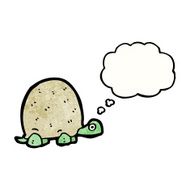cartoon tortoise with thought bubble N13