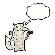 cartoon wolf with idea N4