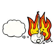 flaming skull cartoon N26