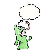 cartoon monster with thought bubble N66