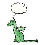 cartoon dragon with thought bubble N12