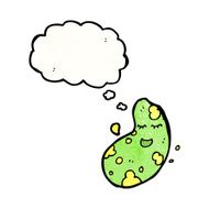 cartoon germ with thought bubble N4