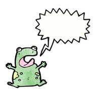 frog with speech bubble cartoon N5