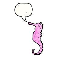 sea horse with speech bubble N4