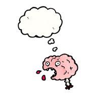 cartoon brain with thought bubble N9