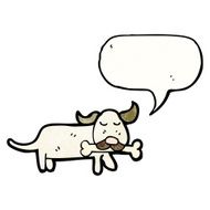 Dog With Bone Cartoon N16