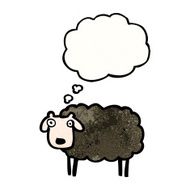 cartoon black sheep N22