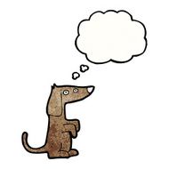 cartoon dog with thought bubble N60