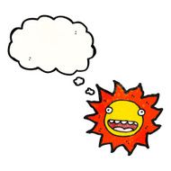 cartoon sun with thought bubble N21