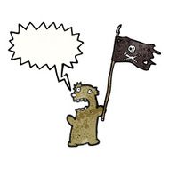 cartoon teddy bear with pirate flag N2