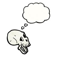 spooky skull with thought bubble N4