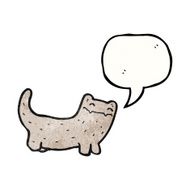 happy cartoon cat with speech bubble N7