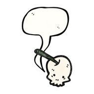 spooky cherry skull cartoon N3