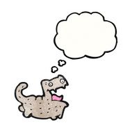 funny cartoon cat with thought bubble N15