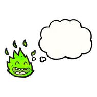 little green flame spirit cartoon N3