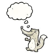 cartoon wolf with thought bubble N50