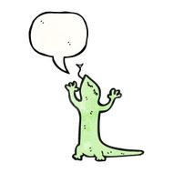 cartoon lizard with speech bubble N7