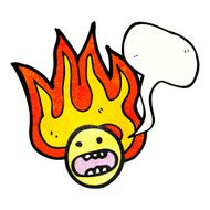 cartoon flaming emoticon face N13