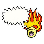 cartoon flaming emoticon face N15
