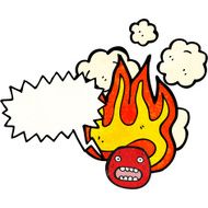 flaming emoticon face cartoon (raster version) N4
