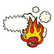 flaming emoticon face cartoon (raster version) N5