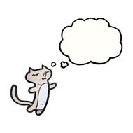 cartoon cat with thought bubble (raster version) N2