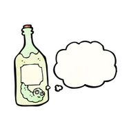 cartoon tequila bottle with worm N2