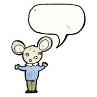 cartoon mouse with speech bubble N33