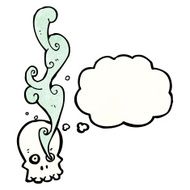 smoking skull cartoon N6