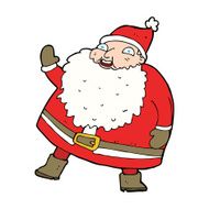 funny waving santa claus cartoon N23