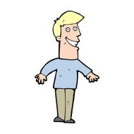 cartoon grinning man N102