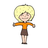 cartoon woman giving thumbs up sign N12