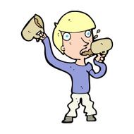 Cartoon Man Drinking Beer N21