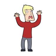 cartoon frightened man N125