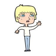 cartoton unhapy boy waving N15