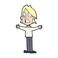 cartoon frightened man N127