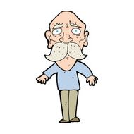 cartoon sad old man N20