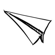 Paper plane icon isolated on white