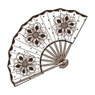 Lady&#039;s fan with pattern