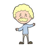 cartoon happy man with mustache N12