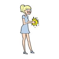 Cartoon Woman Clapping Hands N13