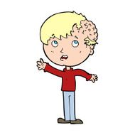 cartoon boy with growth on head N44